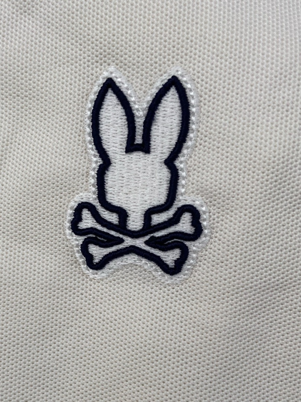 Psycho Bunny Cream Polo with Navy Tipping - Picture 4 of 7